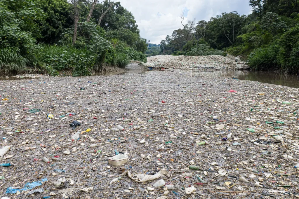 image of a polluted river