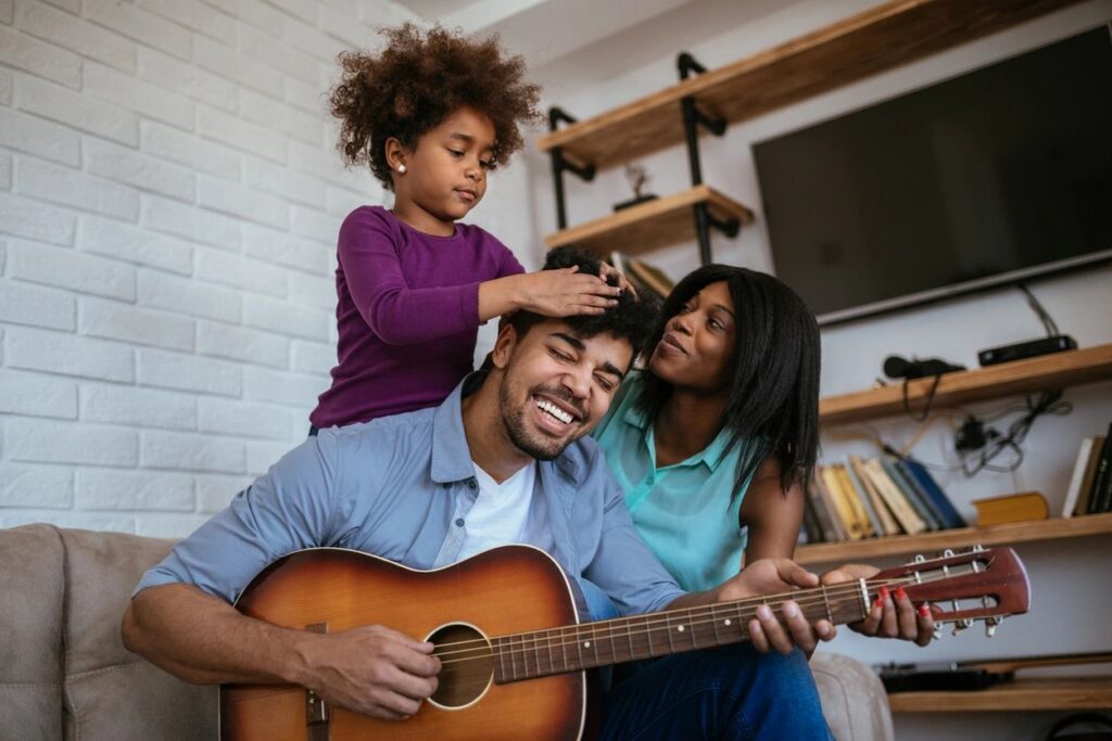 image of family enjoying a clean house