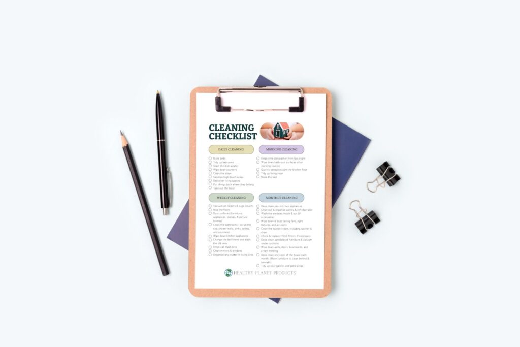 image of a cleaning checklist
