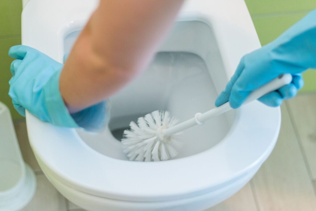 image of scrubbing a toilet