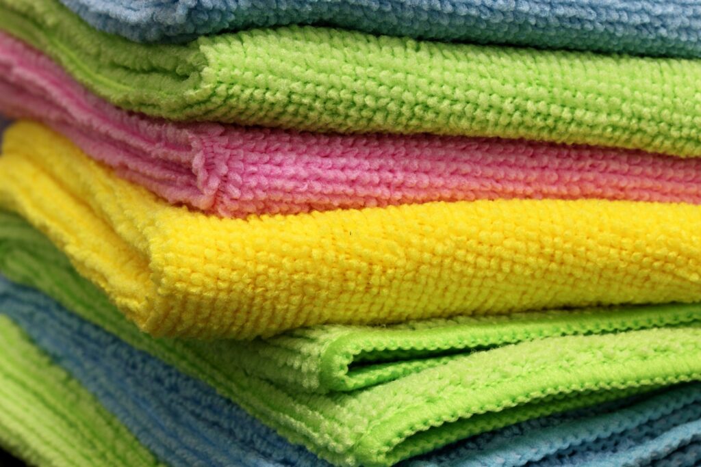 image of colorful microfiber clothes