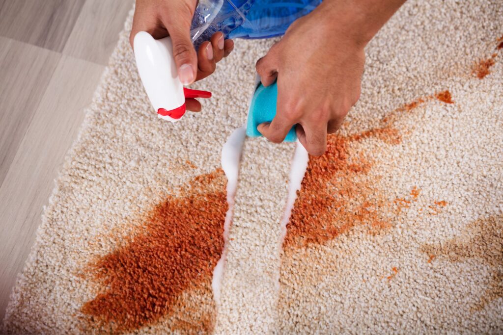 image of a stain being removed from a carpet