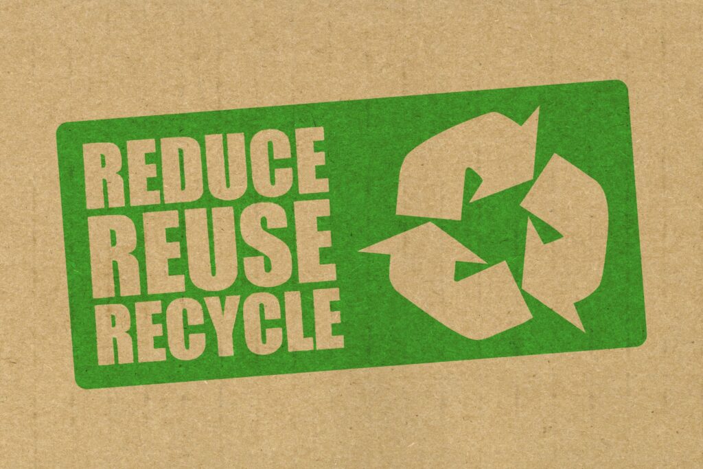 image of a reduce, reuse, recycle sign