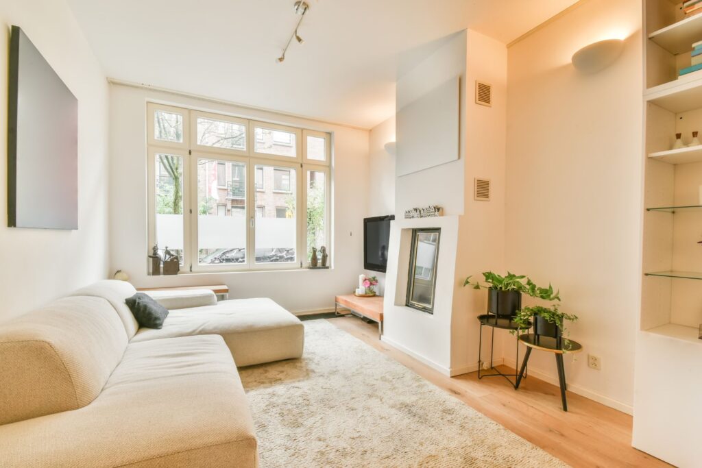 image of a clean white living room